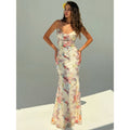 women's summer new romantic elegant fabric ruched slim-fit mermaid slip dress