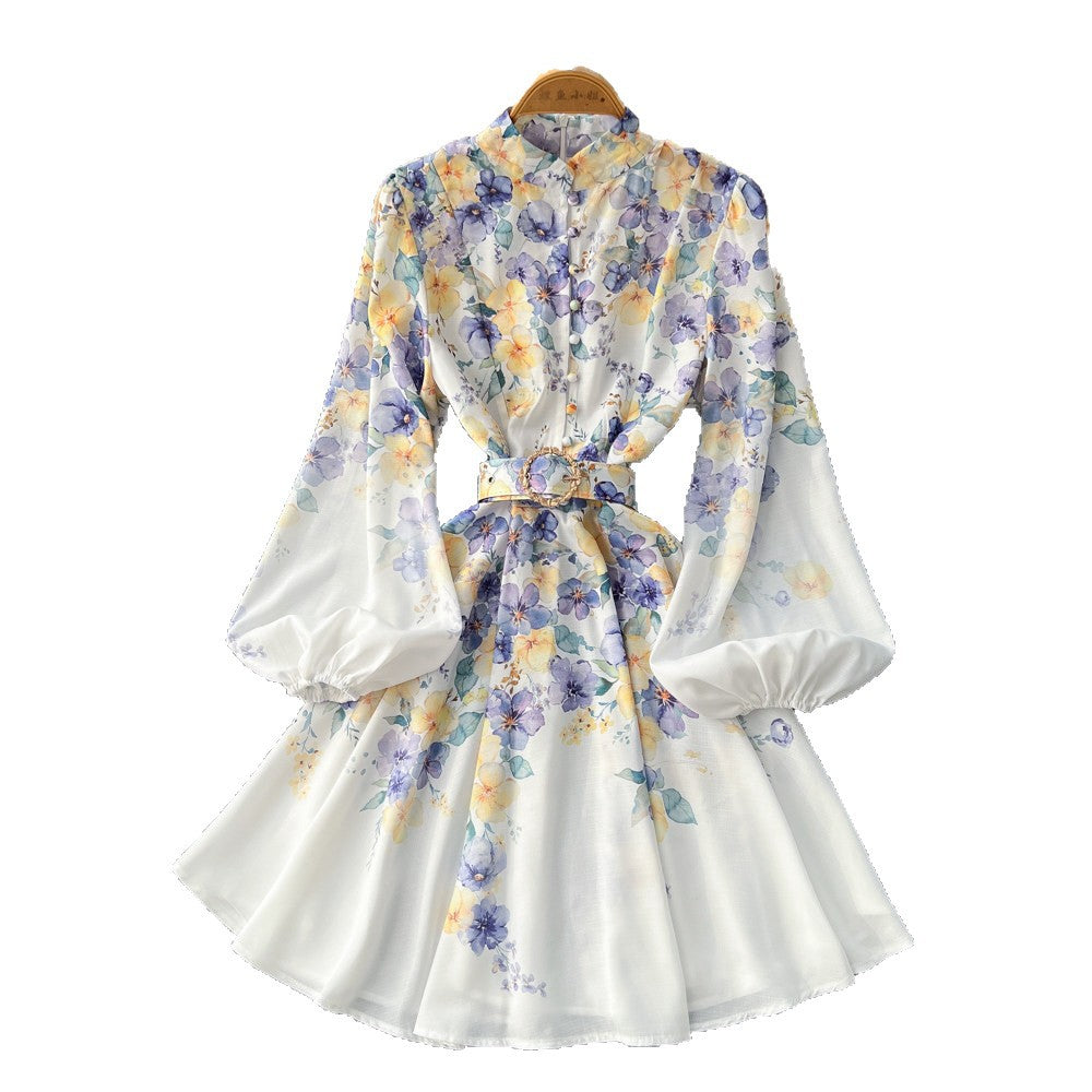 fashion style evening dress  spring new arrivalfashionelegant silhouette high collar chest wrap hip long sleevesdress