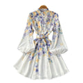 fashion style evening dress  spring new arrivalfashionelegant silhouette high collar chest wrap hip long sleevesdress