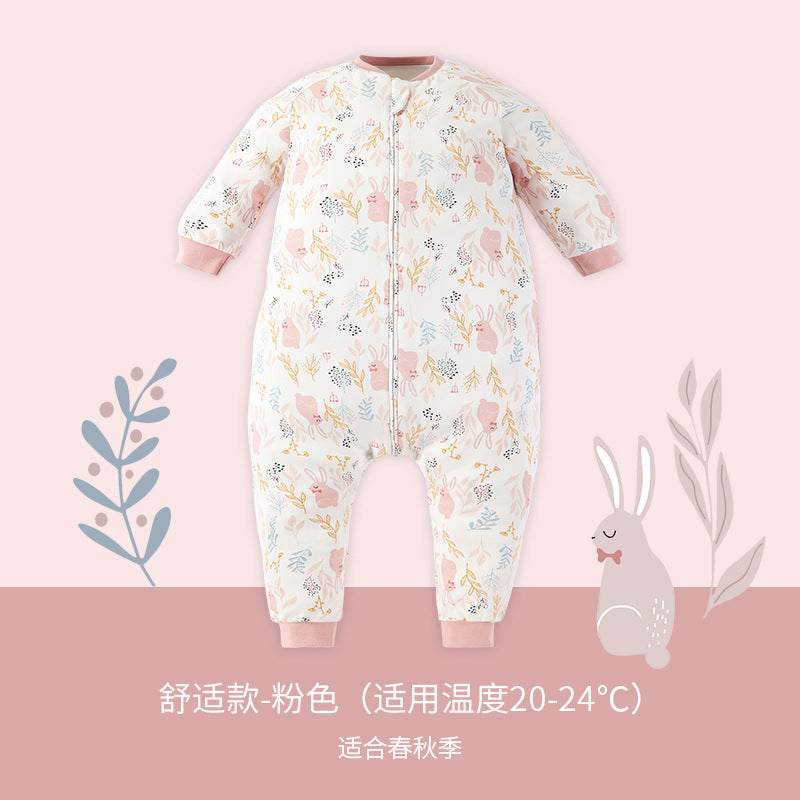 Baby sleeping bag, infant spring and autumn thin anti-startle sleeping bag, split-leg sleeping bag, children's anti-kick blanket, all-season universal wholesale