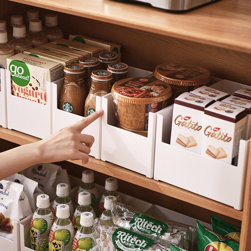 Japanese-style right-angle storage box, kitchen cabinet partition storage box, extraction desktop sundries sorting, deep cabinet storage basket