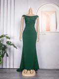 new european and american style african women's bridesmaid dresses long gowns  train evening party dresses