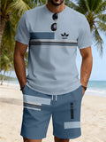 men's short-sleeve and shorts set, casual sportswear set, 3d printed cross-border hot seller, dropshipping available