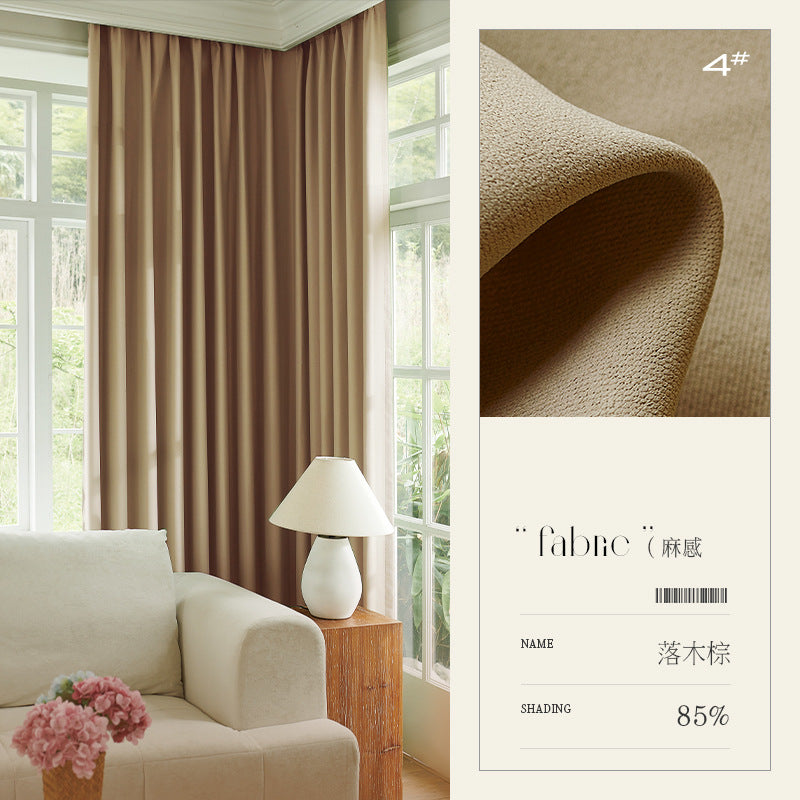 Modern minimalist blackout chenille curtain fabric wholesale for bedroom and living room - shaoxing keqiao curtains [project]