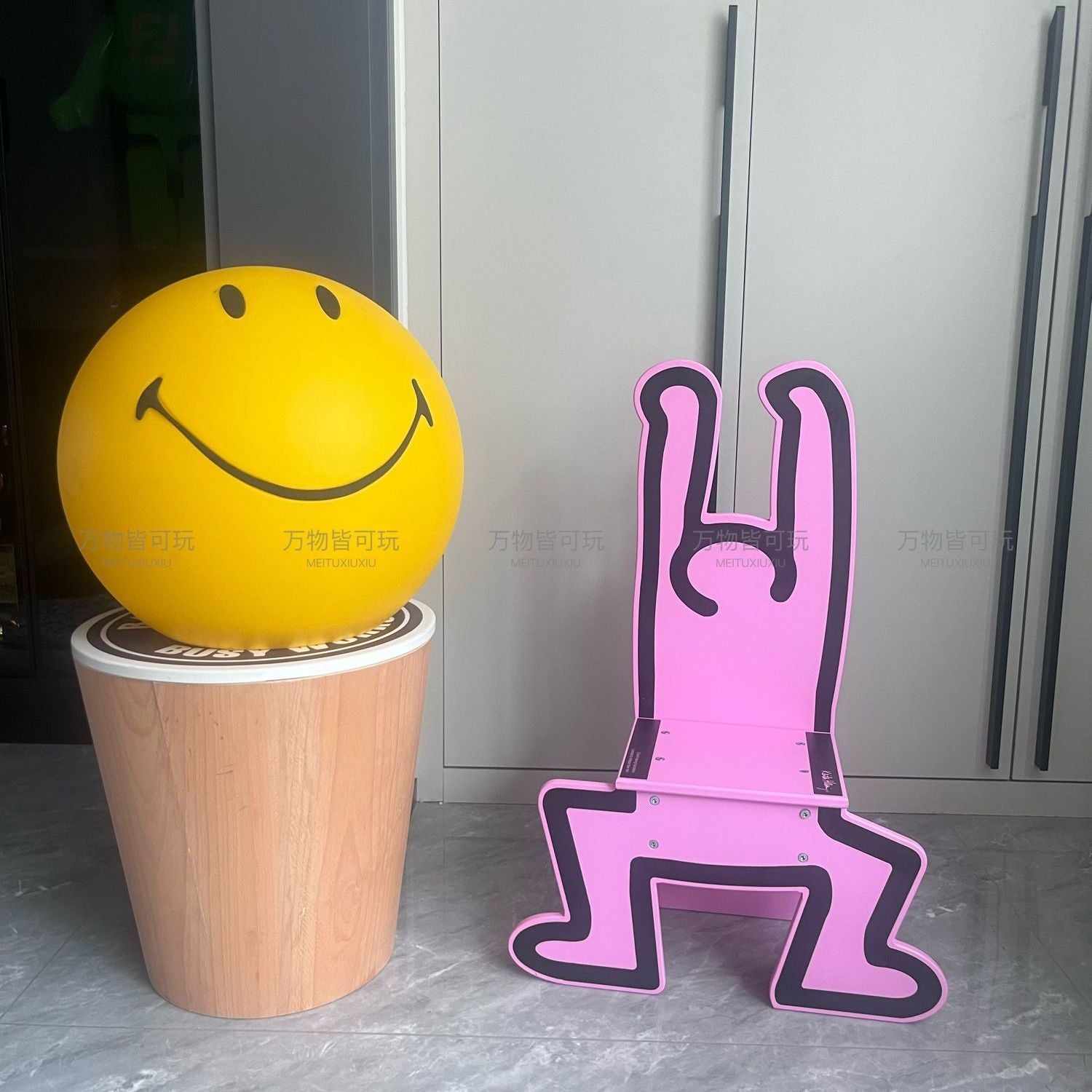 Art Fashion Chair Children's Back Chair Decorative Graffiti Art Chair Shaped Creative Stool