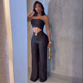 C7535 cross-border   fashion women's summer new slim-fit stretch casual jumpsuit