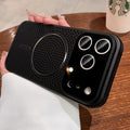 Suitable for iphone17pro large window ice-like cooling and breathable magnetic phone case apple 15 colorful hollow case