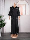 Aliexpress tiktok african women's new arrival shiny silk satin loose plus size dress with free butterfly brooch