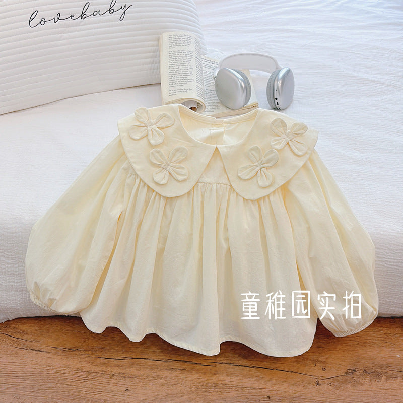 Girlpreppy style new arrival doll collar shirt spring & fall style fashionstereo flower style forest all year roundtops trendy