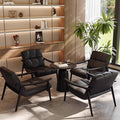 Black four-piece set - side table 60cm