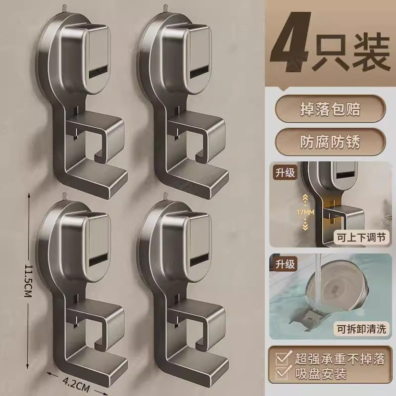 Strong suction cup washbasin hook, punch-free bathroom storage rack, bathroom wall-mounted basin, bathtub storage handy gadget