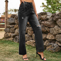 Fashion cross-border independent station new arrival  new arrival slimming look ripped denim wide-leg pants pants casual pants for women trendy