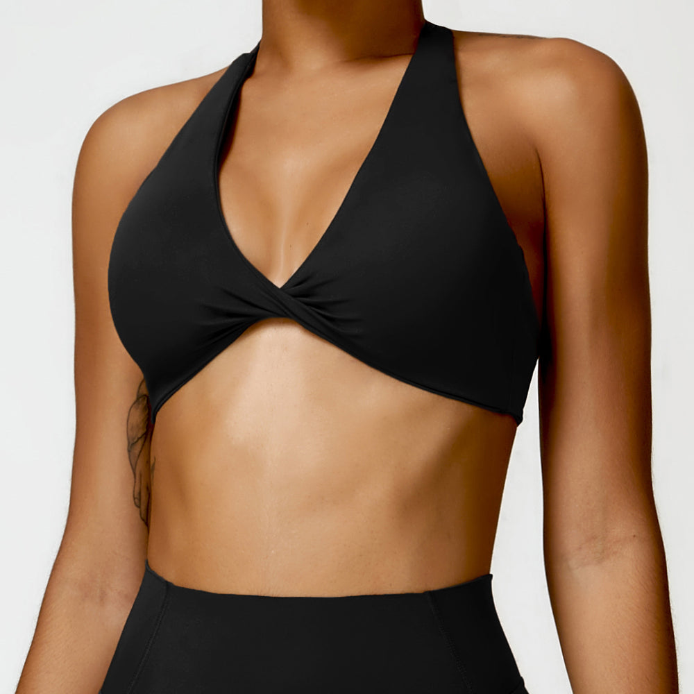 Cloud-feel breathable halter back yoga bra top - compression outdoor sports running fitness apparel 8503