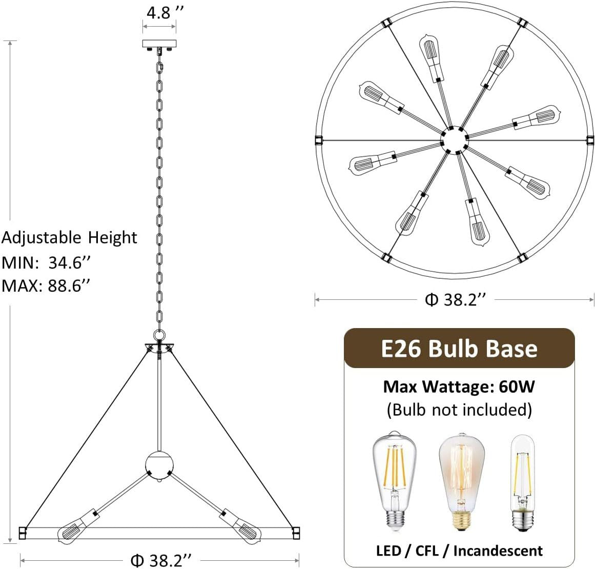 Cross-border retro industrial wind chandelier American wrought iron solid wood grain chandelier suitable for cafes, restaurants and bars