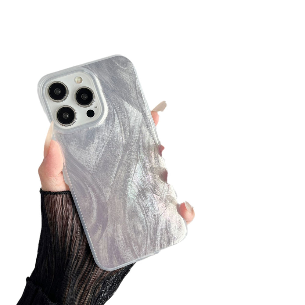 Premium imd feather yarn ripple iphone 15 case, 16 pro max custom painted protective cover
