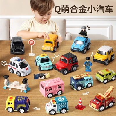 Durable toy car set for boys (ages 1-6) - alloy pull-back inertia cars - perfect children's day gift