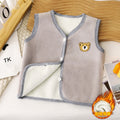 Baby fleece-linedthickenedcardigan children's waistcoat fall and winterkids boys and girls clothing heattech vest infant vest