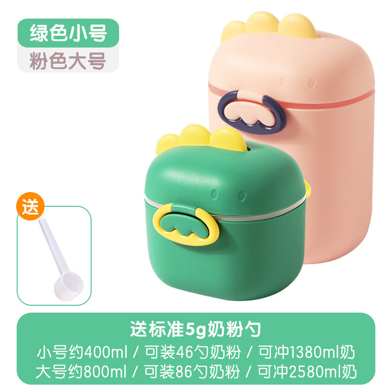 Baby formula container, portable on-the-go food supplement rice cereal box, sealed airtight storage jar, divided compartment packaging box