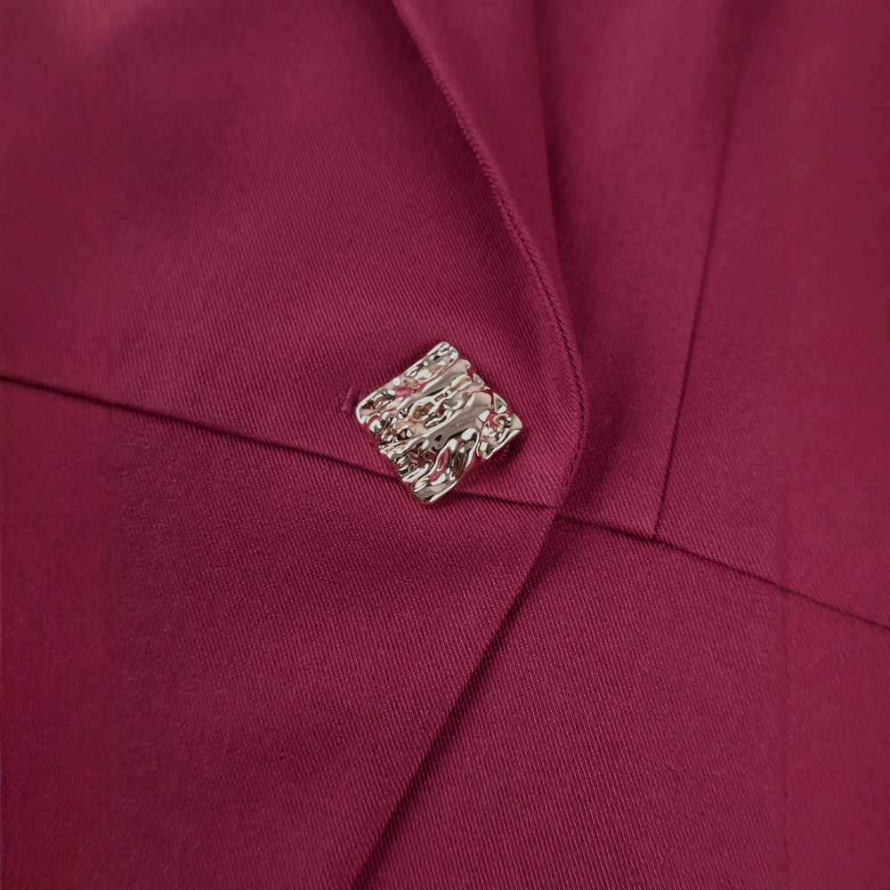 Autumn new arrival: burgundy blazer with 3d floral design - slimming, elegant, and perfect for work