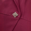 Autumn new arrival: burgundy blazer with 3d floral design - slimming, elegant, and perfect for work