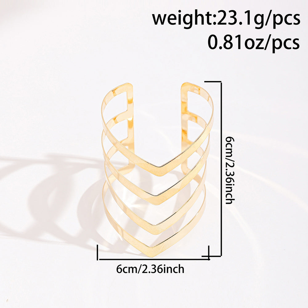 Wholesale traditional alloy bracelets: european & american cross-border jewelry, unique exaggerated geometric design, niche open-end bangle for women