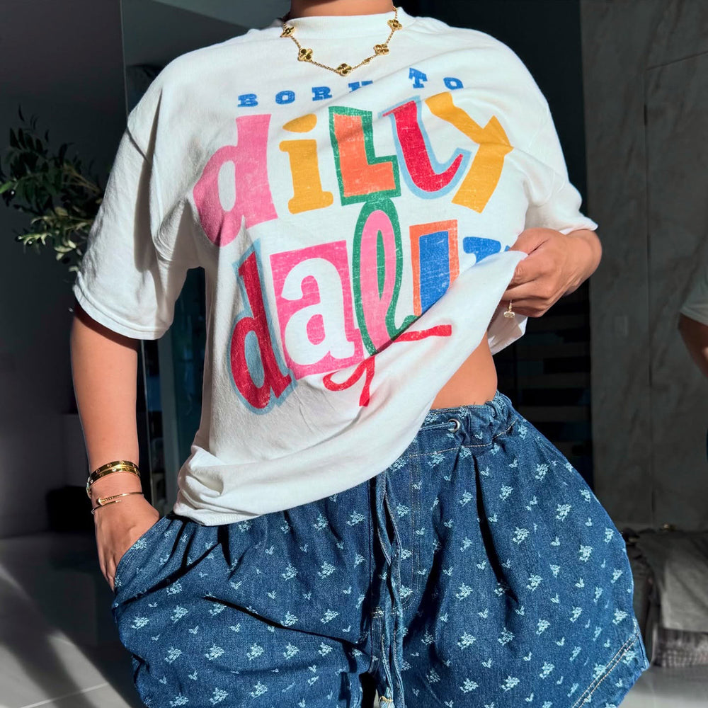 S391610 american retro colorful letter print short sleeve t-shirt women's summer drop shoulder casual top cross-border wholesale