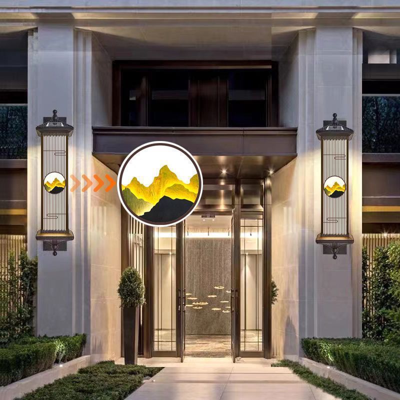 Solar wall light for villa, outdoor waterproof wall sconce for gate, courtyard, aisle, outdoor, chinese style yard, balcony