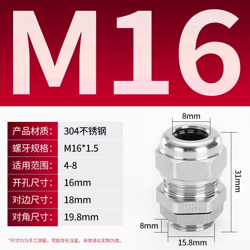 Metal Gegland head Packing box Copper nickel plated cable Waterproof connector Cable gland Guardrail cap Fixed locking head