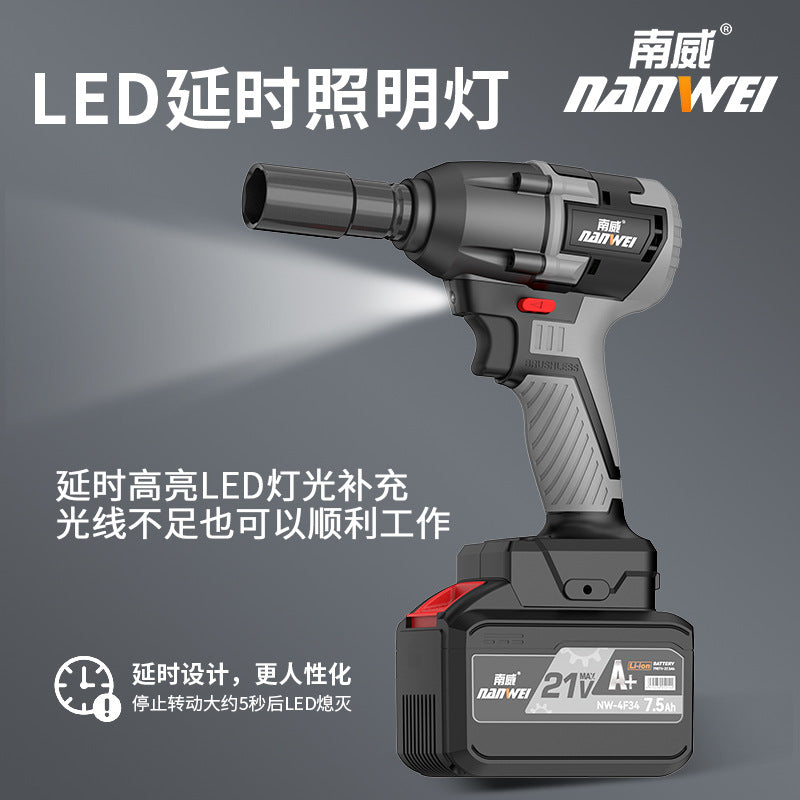 Wholesale nanwei industrial grade high torque electric wrench brushless auto repair scaffolder carpentry electric air cannon impact wrench