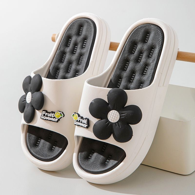 Thick sole slippers women's summeroutwear2025new arrivalcute home indoor non-slip bathroom bath sandals women's slippers