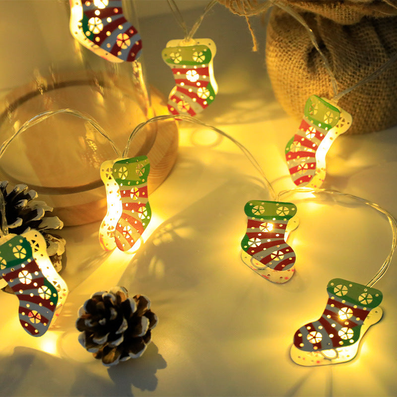 Christmas wrought iron Santa Claus LED light string deer Christmas tree mix and match Christmas elements ambient lights decorative lights