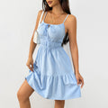 Amazon cross-border fashion: elegant sleeveless cami dress - new summer high-waisted pleated a-line midi dress