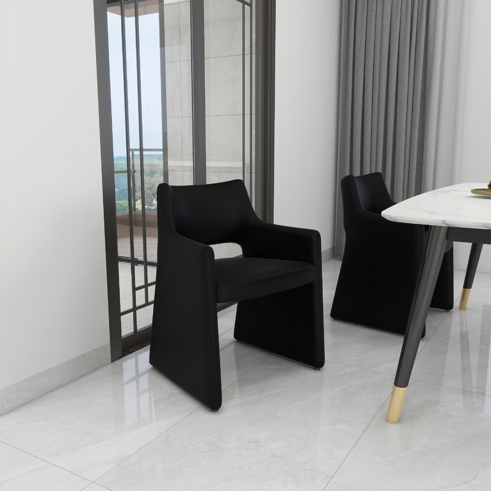 Italian style home dining chair backrest chair bar sales department reception negotiation table and chair combination solid wood armrest soft bag