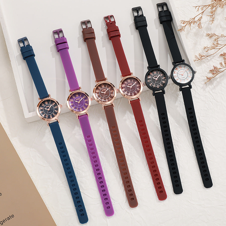 New arrival ultra-thin women's small dial watch alloy luxury quartz watch plaid silicone strap fashion watch watch
