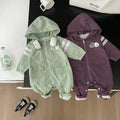 Baby boy's autumn casual sports long-sleeve romper, infant korean style hooded outfit, stylish new bodysuit