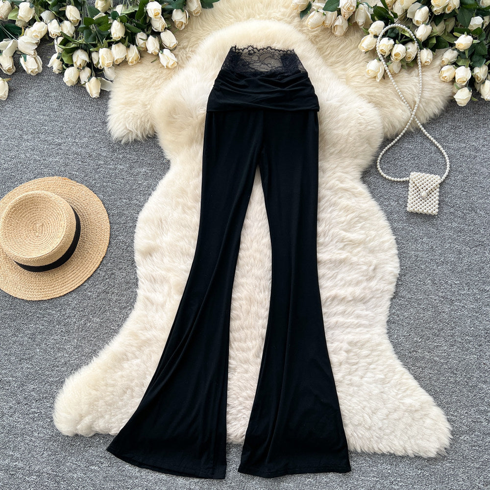 Korean style commute fashion high-waisted straight-leg pants for women - spring slimming, leg-lengthening, versatile casual chic trousers