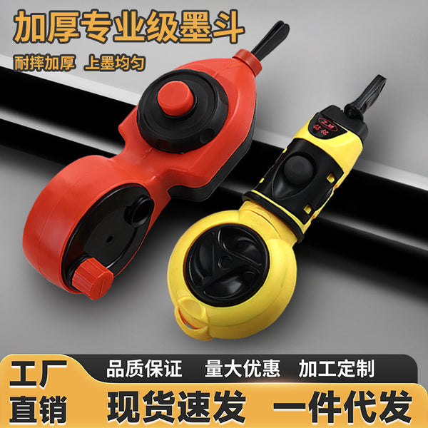 Hand-cranked ink bucket automatic scribing device, special woodworking elastic wire bucket artifact for site release, old-fashioned wooden bucket powder bucket tool
