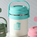 Stainless steel double-layer insulated lunch box, insulated lunch bucket, canteen food carrier, office worker meal delivery, multi-layer food container, gift