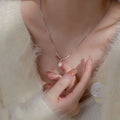 Pearl knot necklace-x1355 silver