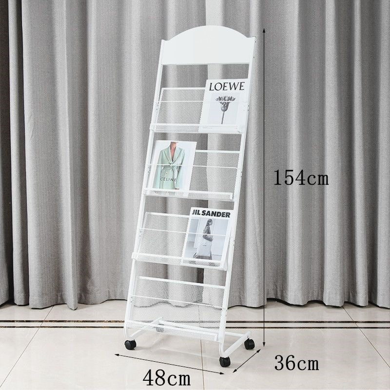 Floor magazine rack, newspaper rack, book rack, display rack, promotional material rack, single page rack, storage rack