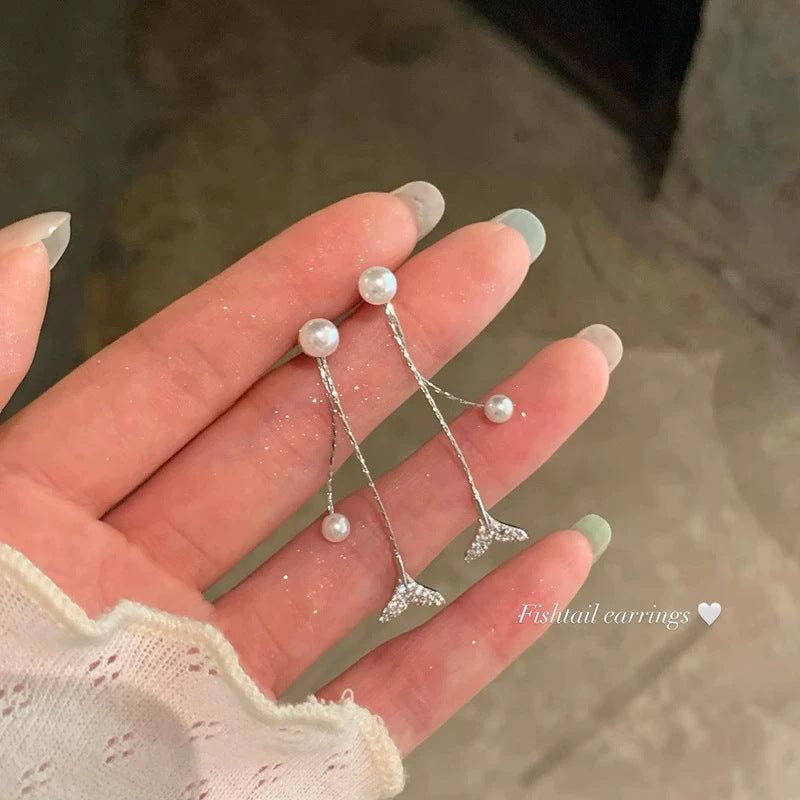 S925 silver needle niche style exquisite pearl earrings easiest for matchelegantbows earrings accessible luxuryelegantsense earrings