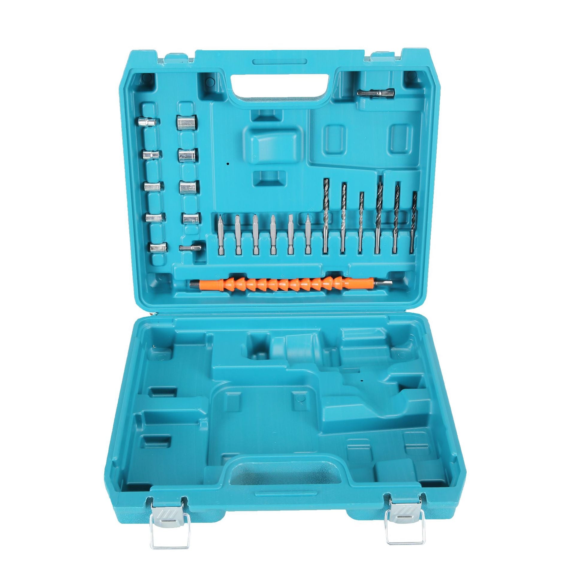 Lithium battery drill set blue toolbox set, household electric screwdriver set combination toolbox set