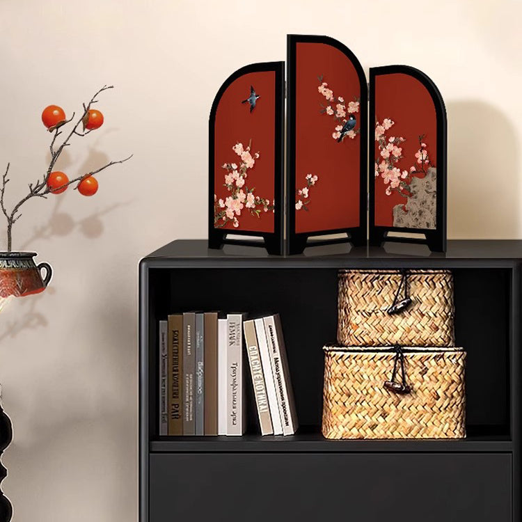 Happy eyebrow small screen red desktop ornaments new chinoiserie living room entrance high-end niche home decorations