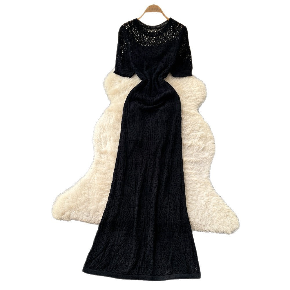 Vacation style laceembroider sleeveless dress female summerstylish feature v neck lantern sleeve waist slimming look long skirt
