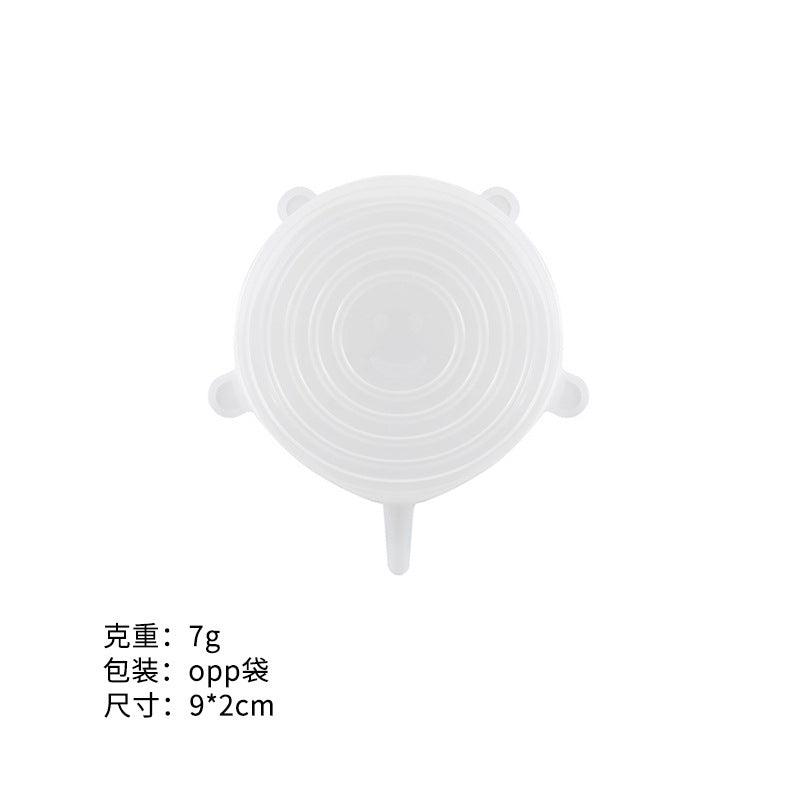 Silicone food storage lid set - 6 piece stretchable airtight bowl covers - food grade silicone reusable square lids