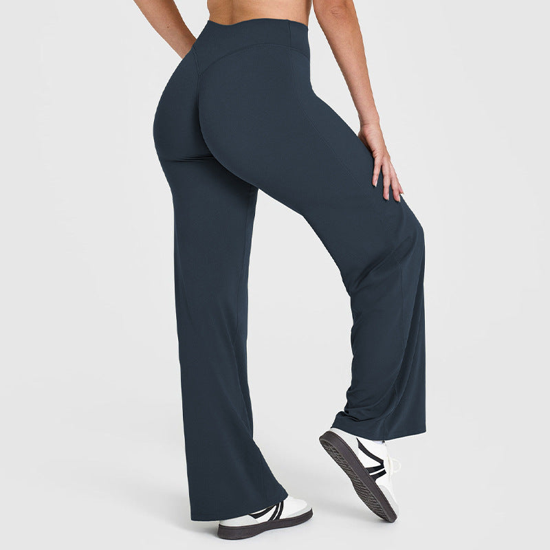 best selling straight-leg pants nude brushed sports casual yoga pants peach butt high waist large stretch fitness pants