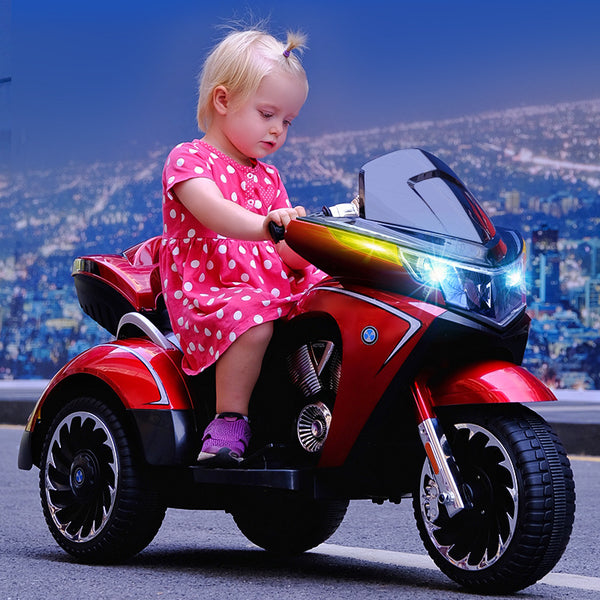 Children's electric motorcycle can seat adults Boys and girls Double charging tricycle Large baby toy car