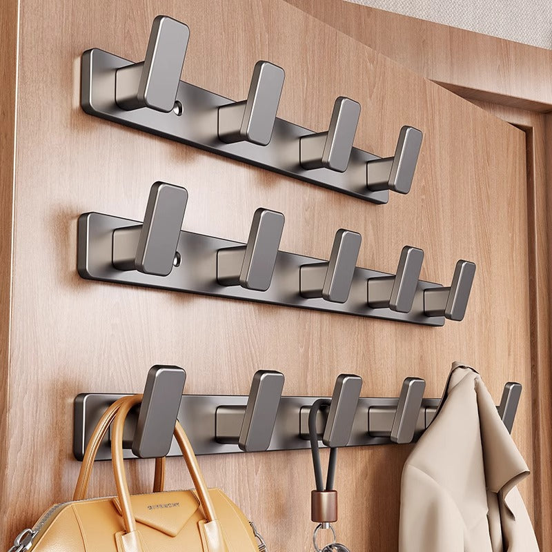 Over-the-door hook, no-drill wall mount hanger, heavy-duty adhesive, weight-bearing entryway coat hook, wall-mounted hook rack