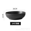 Ceramic 12inch large plate matte black 14inch large plate large bowl restaurant large plate boiled fish basin hotel plate wholesale