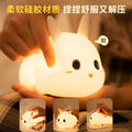 Night light bedroom sleep light rabbit silicone bedside lamp remote control feeding baby kids room sleeping companion pat table lamp